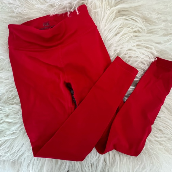 Athleta girls red leggings size xs/6 - Picture 1 of 3